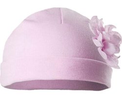 Soft Touch - Baby Mutsje met Lace Bloem - Roze - Mt 68