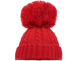 Soft Touch Babymuts Elegance Pompom Acryl Rood Maat S/m