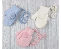 Soft Touch Magic Baby Wantjes - Meisjes Roze Met Roze Strik Wanten 9 Cm 6222-9