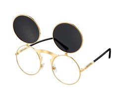 Solidchoice - Vouwbare Steampunk Zonnebril met Grijze Lenzen