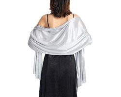 Solidchoice - Zilveren Grijze Pashmina Sjaal voor Dames