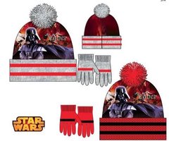 Star Wars rode fleece muts + handschoenen maat 52