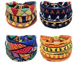 STUKS Afrikaanse Hoofdbanden Boheemse Hoofddoeken Retro Gedrukte Stretch Hoofddoek Sport Yoga Hoofdbanden met Brede Rand