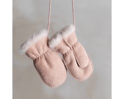 Van Buren Wollen baby & kinder wantjes - 100% schapenvacht - Wantjes van lamsvacht - Roze | L - 4-6 jaar