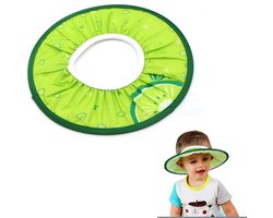 Verstelbare waterdichte babyhoed, zachte beschermende binnendiameter, beschermt ogen en oren, 10 cm, buitendiameter 30 g, groen