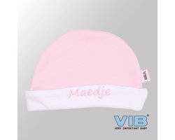 VIB® - Muts rond - Maedje (Roze) - Babykleertjes - baby muts - baby muts newborn - baby mutsje - baby cadeau - kraam cadeau - baby aankodiging
