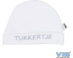 VIB® - Muts rond - Tukkertje (Wit) - Babykleertjes - baby muts - baby muts newborn - baby mutsje - baby cadeau - kraam cadeau - baby aankodiging