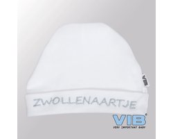 VIB® - Muts rond - Zwollenaartje (Wit) - Babykleertjes - baby muts - baby muts newborn - baby mutsje - baby cadeau - kraam cadeau - baby aankodiging