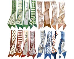 Vrouwen Sjaal Haartassen Handvat Decoratie Stropdas Hand Lint - Haarband Hoofdband Bandana - Dunne Lange Smalle Halsdoek Scarf - Stijl 2