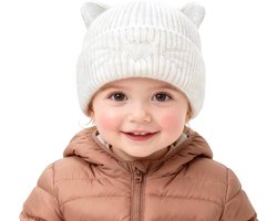 Warme Baby Muts met Oortjes - Zachte Gebreide Wintermuts voor Jongen en Meisje (0-36 Maanden)