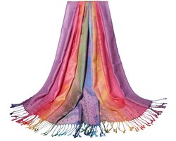 Warme Dames Sjaal - Modesjaal - Zijde-look Tuch 195*70 cm - 1 Stuk - Herfst/winter + Meerdere Kleuren