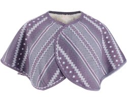 Warme sjaal cape poncho, nekkussen van pluche, dubbelzijdig, stola - voor dames.