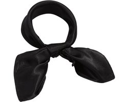 Zijden sjaal voor dames - Zwart vierkant satijn accessoire, zacht en licht, beschermt haar tijdens het slapen - Reizen en kostuumaccessoire - Cadeau - 50 cm