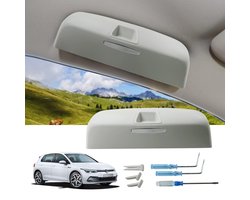 Zonnebrilhouder auto voor VW Golf 8 ID.3 ID.4 Passat b9 / Cuprα Born/Skodα Enyaq iV/Octavia 4 / A-UDI Q4 e-tron 2020-2024 2025, Golf 8 GTI GTE GTD MK8 interieur brillenbox accessoires (beige)