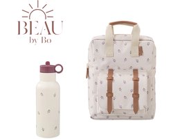 BEAU by Bo Fresk Back to School set - Rugzak + Drinkfles 500ml - Berries