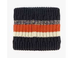 Gebreide jongens colsjaal blauw rood