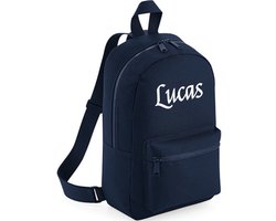 Kinderrugtas bedrukt met naam - Navy Blue - gepersonaliseerd - mini backpack - rugzak