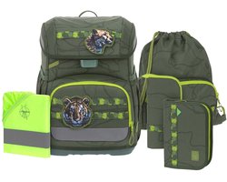 Lässig schooltas regenhoes Light Unique School Set 7-delig Jungle Green donkergroen