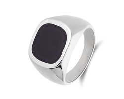 Lucardi Kinder Zilveren kinderzegelring - Ring - 925 Zilver - Zilverkleurig - 18 / 57 mm