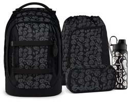 satch schoolrugzak Pack Schulrucksack Set 5 Teilig Blurry Faces zwart