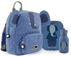 Trixie complete Back to School set - Mrs. Elephant. Rugzak, lunchtrommel en drinkfles