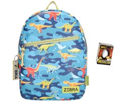 Zebra Rugzak Dino World - dinosaurus, kinderrugtas, rugtas, kinderrugzak, schooltas + Dino Ei