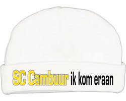 Babymutsje met de tekst: SC Cambuur ik kom eraan !