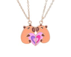 Best Friends Ketting - Capibara | 2-delig | 45 + 5 cm | Bijoux/Messing | Fashion Favorite
