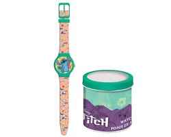 Disney Stitch Kinderhorloge – Analoge Horloge met Silicone Band – In Luxe Blikverpakking – Cadeau voor Kids
