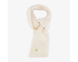 Gebreide meisjes sjaal met hartje wit