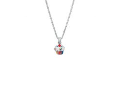 Ketting - Gourmette Collier met cupcake - Zilver - 1.4 mm 36 + 4 cm - Gerhodineerd zilver