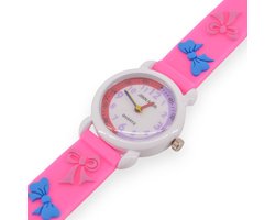 Kinderhorloge - 3D Strikje | Siliconen | Ø 24 mm | Fashion Favorite