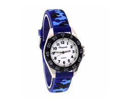 Kinderhorloge - Army Blauw/Wit | Camouflage/Leger | Kunststof/Siliconen