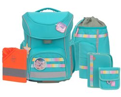 Lässig schooltas regenhoes Unique School Set Slim 7-delig Turquois turquoise