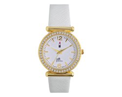 Lucardi Kinder Little Miss Fabulous horloge met PU band - Horloge - PU leer - Wit - 30 mm