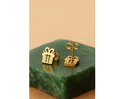 Lundholm Kleine Oorknopjes Dames Goudkleurig Cadeautje Meisje – Premium Stainless Steel Goud Verguld – Gold Plated – Elegante Cadeau Oorbellen Kerst Meisjes oorbellen – Luxe Geschenkverpakking