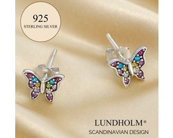 Lundholm Luxe 925 Sterling Zilver Luxe Oorbellen Meisjes Vlinder Cadeautjes - Scandinavisch Design - meisjes cadeautje cadeau voor meisje - luxe verpakking