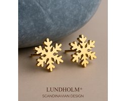 Lundholm Oorknopjes Meisjes Sneeuwvlok - Premium Stainless Steel Gold Plated - Sinterklaas Cadeautje Meisje Sint- Luxe Geschenkverpakking