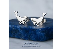 Lundholm Oorknopjes Meisjes Walvis - Premium Stainless Steel - Zilver kleurige Dieren Oorbellen - Cadeautje Meisje - Luxe Geschenkverpakking