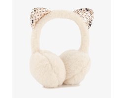 Meisjes oorwarmers met oortjes beige