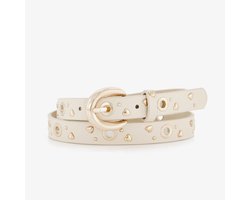 Meisjes riem beige met hartjes - Maat 65