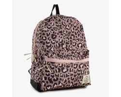 Meisjes rugzak met panterprint roze zwart