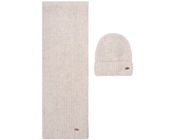 NoBell winter sjaal + muts set meisjes - beige - Ronja - gebreid
