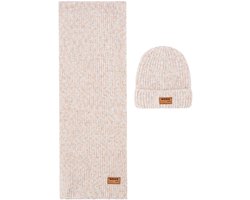 NoNo winter sjaal + muts set meisjes - beige - Raya - gebreid