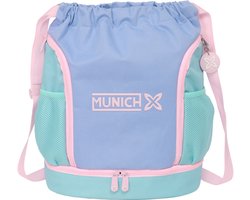 Rugtas met Koordjes Munich Mellow Blauw Roze Celeste 35 x 40 x 1 cm