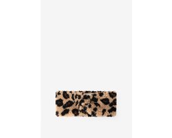 Sissy-Boy - Bruine teddy haarband met leopard print