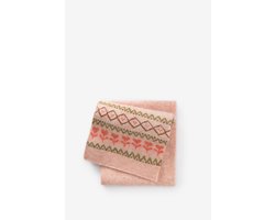 Sissy-Boy - Lichtroze jacquard sjaal met print