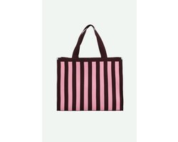 Sticky SIS - shopper | knitted stripes | chocolate + bubblegum