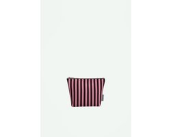 Sticky SIS - toiletry bag | knitted stripes | chocolate + bubblegum