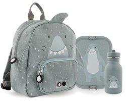 Trixie complete Back to School set - Mr. Shark. Rugzak, lunchtrommel en drinkfles